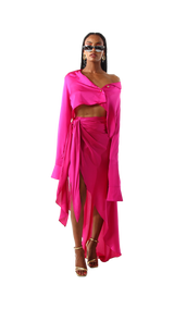 Palermo French Cuff Blouse Deep Pink