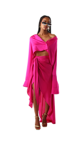 Palermo French Cuff Blouse Deep Pink