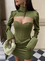 Femme Fatale Corset Olive Green
