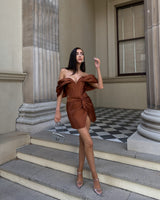 Nina Tulum Mini Skirt Rich Brown