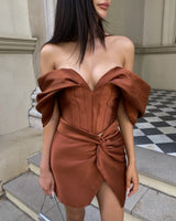 Nina Tulum Mini Skirt Rich Brown