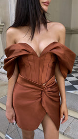 Nina Tulum Mini Skirt Rich Brown