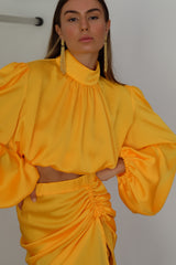 Palermo High Neck Blouse Mandarine Yellow