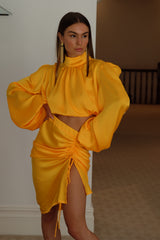 Palermo High Neck Blouse Mandarine Yellow