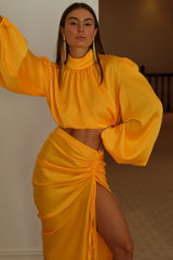 Palermo High Neck Blouse Mandarine Yellow