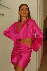 Palermo French Cuff Blouse Deep Pink