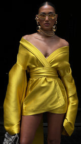 Rio Nina Robe Short Mustard Yellow