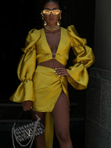 Nina Tulum Mini Skirt Mustard Yellow