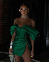 Nina Tulum Mini Skirt Emerald Green