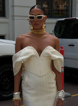 Femme Fatale Mini Zip Skirt Ivory White