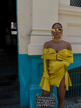 NINETTA MINI DRESS MUSTARD YELLOW