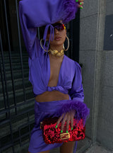 Tulum Feather Wrap Top Violet