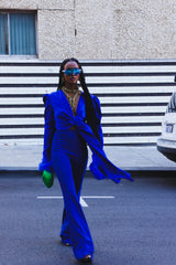 Tulum Feather Wrap Top Majorelle Blue