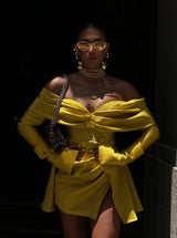 NINETTA MINI DRESS MUSTARD YELLOW