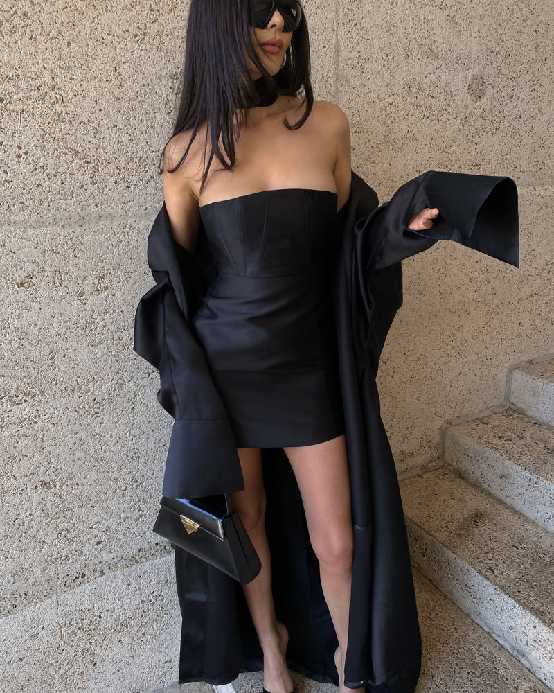 Andres Strapless Dress Black