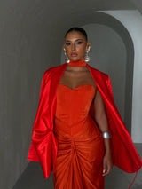 La Luna Mermaid Skirt Coral Red