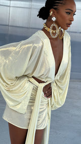 Malia Blouse Acqua Gold