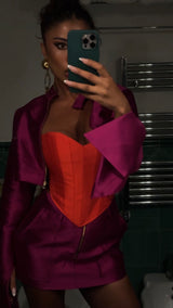 Femme Fatale Mini Zip Skirt 2.0 Fucshia Pink