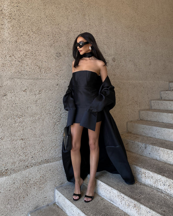 Andres Strapless Dress Black