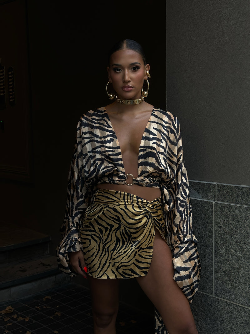 Malia Blouse Wild Tiger Print