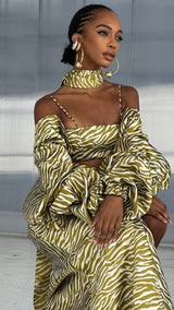 Bandita Top Gold Tiger Print