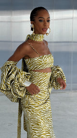 Bandita Top Gold Tiger Print