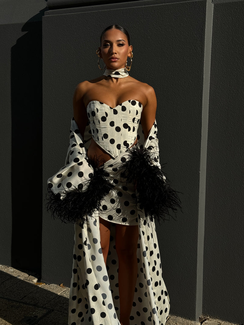Femme Fatale Corset Polka Dot Print
