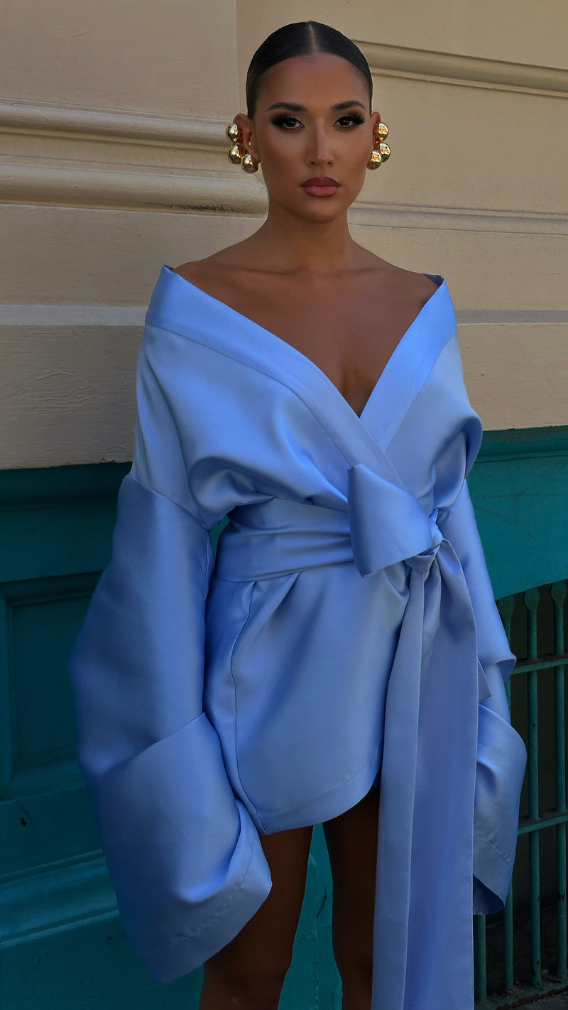 lina short dress rio Rio Nina Robe Short Baby Blue Khirzad