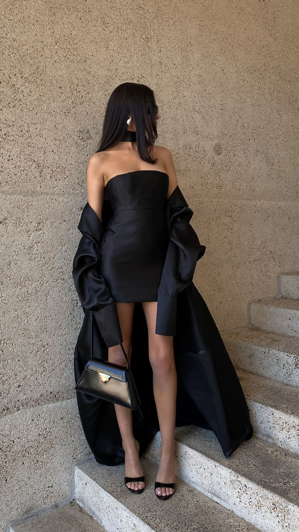 Andres Strapless Dress Black