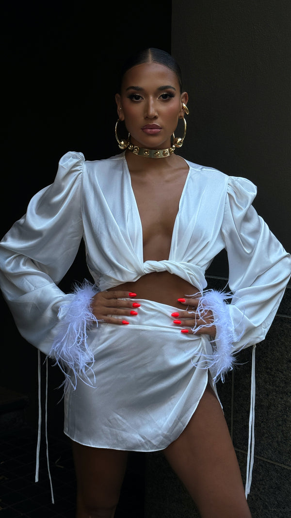 Tulum Mini Skirt Dove White