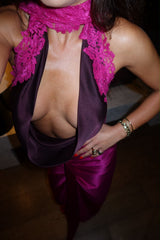 Florentina Blouse Shiraz With Fuschia Pink Lace