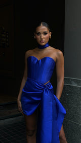 Femme Fatale Corset Cobalt Blue