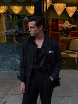 Safari Jacket Black Linen