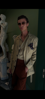Safari Jacket Camel Beige Linen