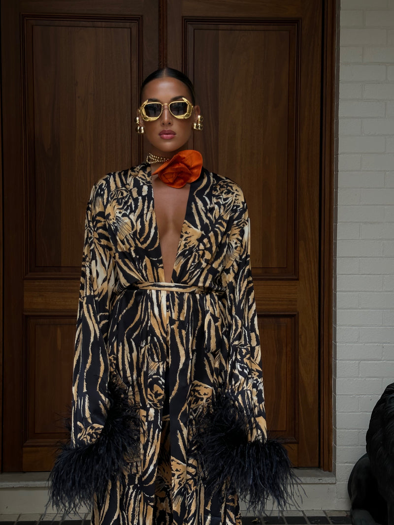 Rio Robe Long Animal Print