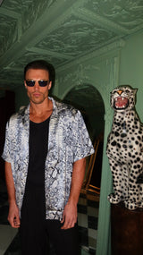 Miami Silk Shirt Grey Python