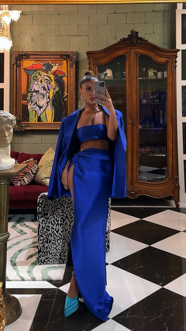 Nina Tulum Long Skirt Cobalt Blue