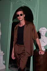 Miami Silk Shirt Brown