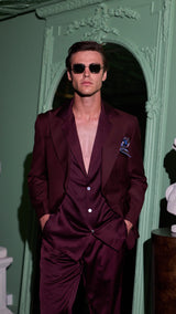 Miami Silk Shirt Shiraz Red