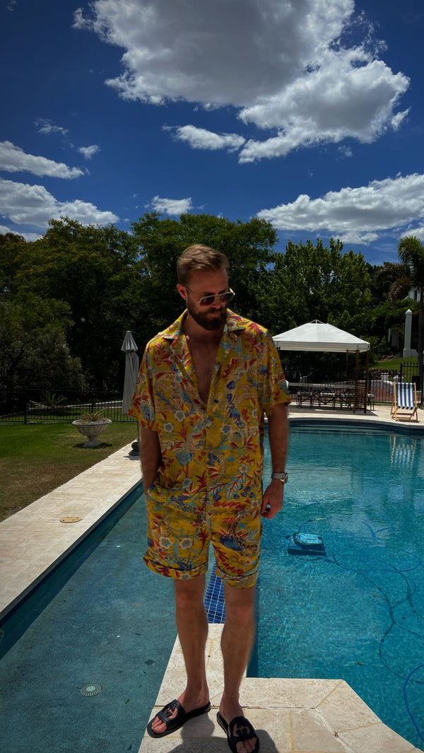 Miami Silk Shorts Yellow Rolando