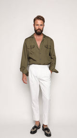 Massimo Safari Shirt Jacket Olive Green