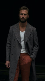 Nico Double-Breasted Wool and Cashmere Coat in Houndstooth