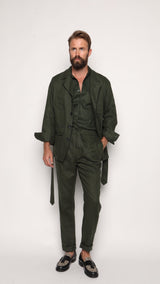 Safari Jacket Forrest Green Linen