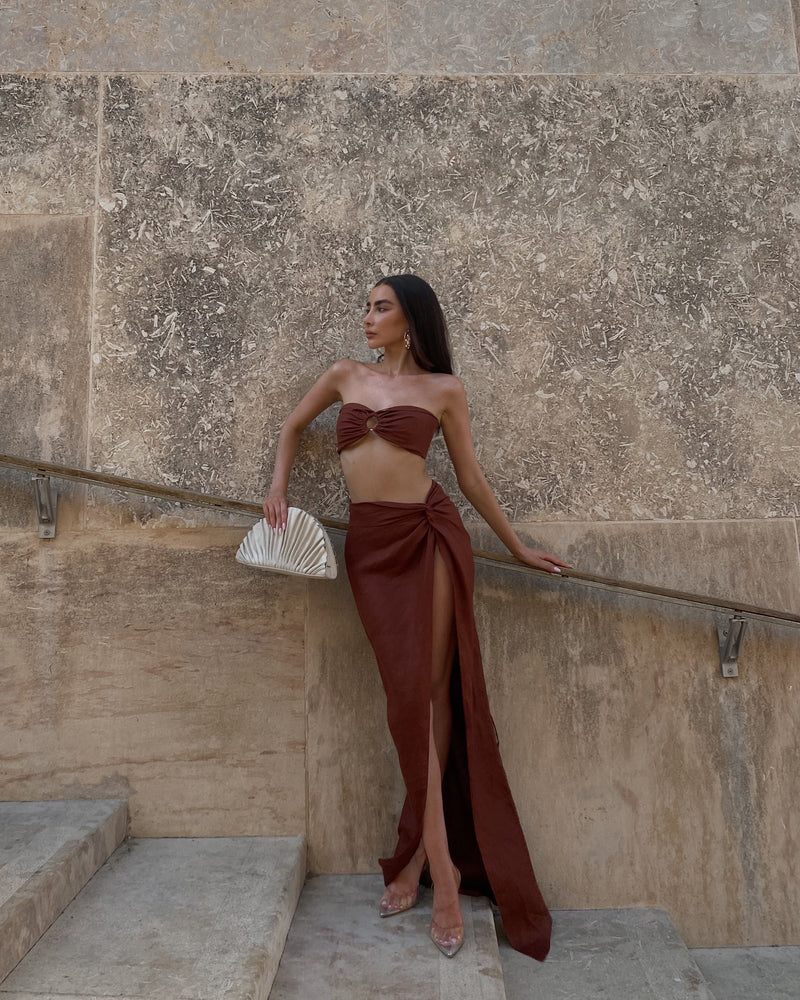 Tulum Skirt Long Brown