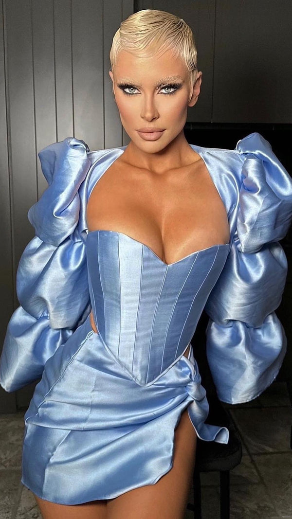 Nina Tulum Mini Skirt Baby Blue