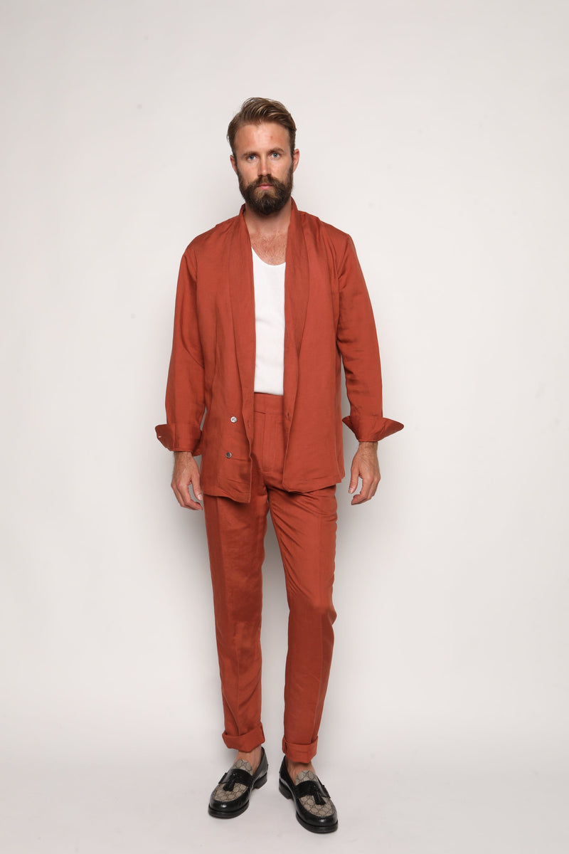 Gio High Waist Ghurka Trousers Terracotta