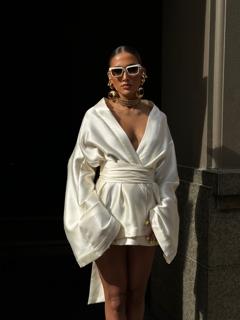 Rio Nina Robe Short Ivory