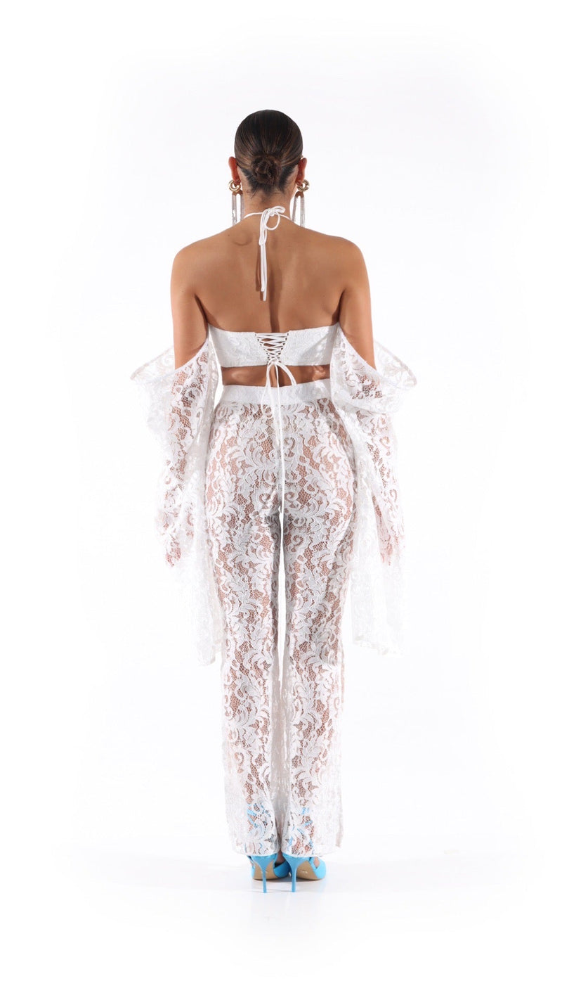 Lacella Top White Lace