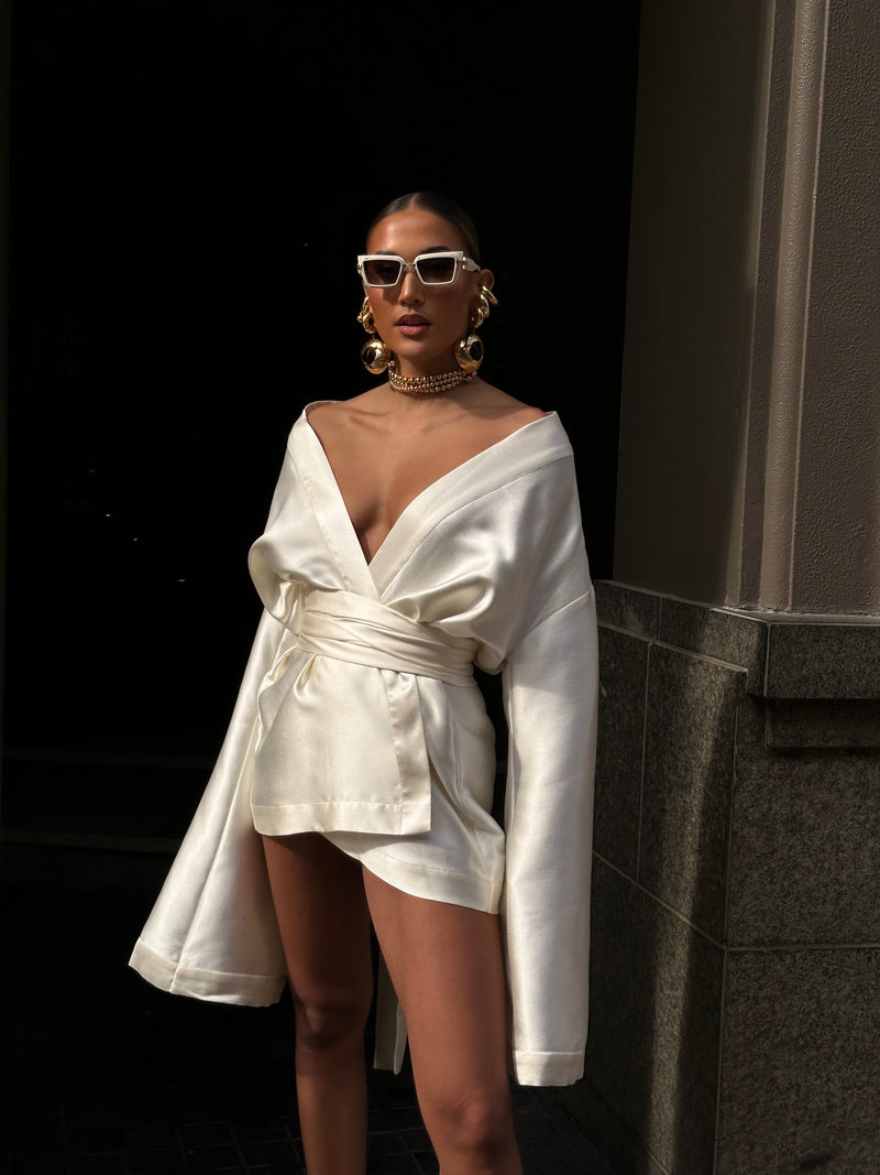 Rio Nina Robe Short Ivory
