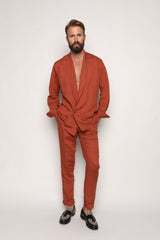 Gio High Waist Ghurka Trousers Terracotta